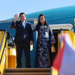 Le Premier ministre Pham Minh Chinh, son épouse et la délégation vietnamienne de haut rang sont rentrés à Hanoï le 14 juin au matin, concluant leur voyage de travail de dix jours en Europe. Photo : VNA