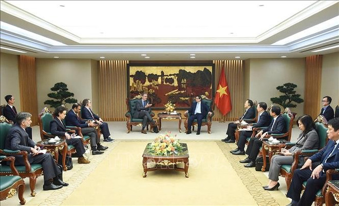 Panorama de la rencontre. Photo: VNA vna-potal-thu-tuong-tiep-dai-dien-tap-doan-dien-luc-phap-stand.jpg